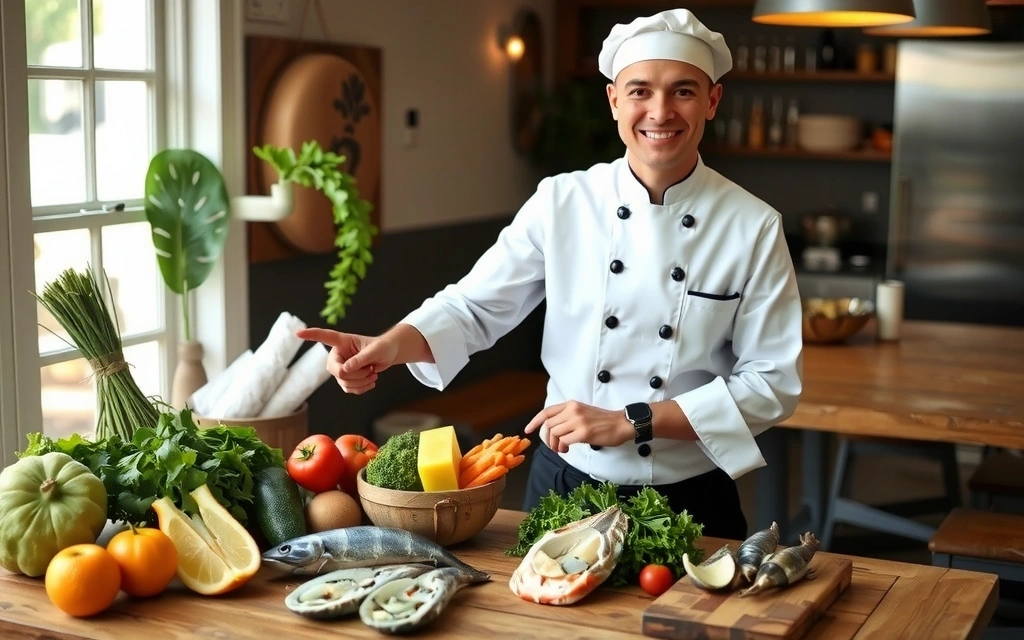 Chef explicando la calidad de los ingredientes de PaellaVita